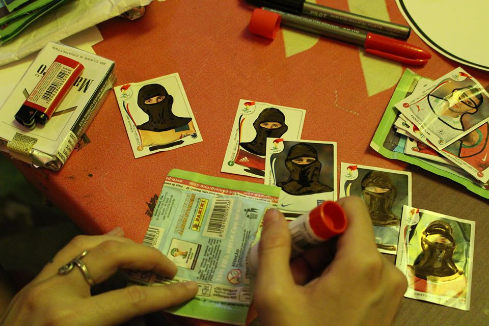brazilian activists hacks packages figurines of World Cup